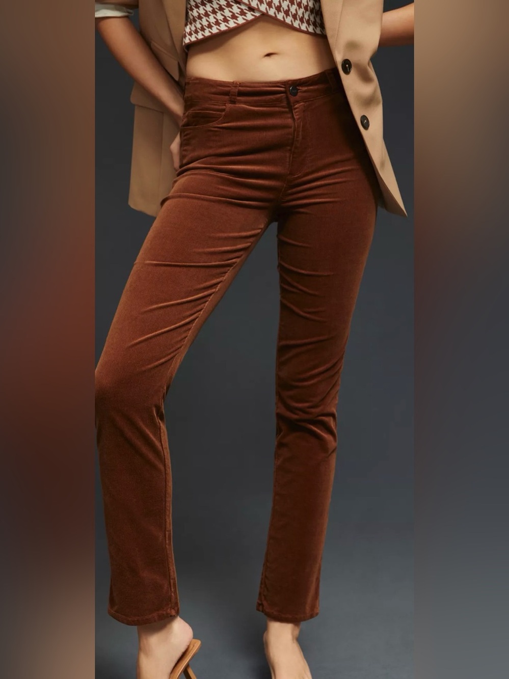 Paige Cindy High-Rise Straight Corduroy Pants size 25 NWT